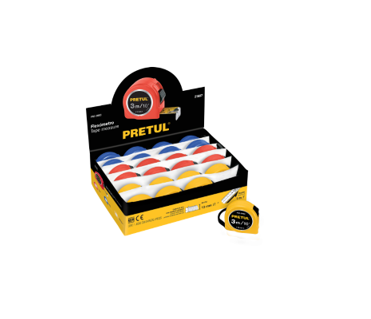 21607-FLEXÓMETRO 3 M CINTA 13 MM DISPLAY BOX CON 24 PZAS PRETUL